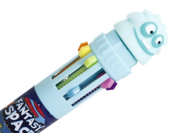 Ручка шариковая на 10 цветов инопланетянин 