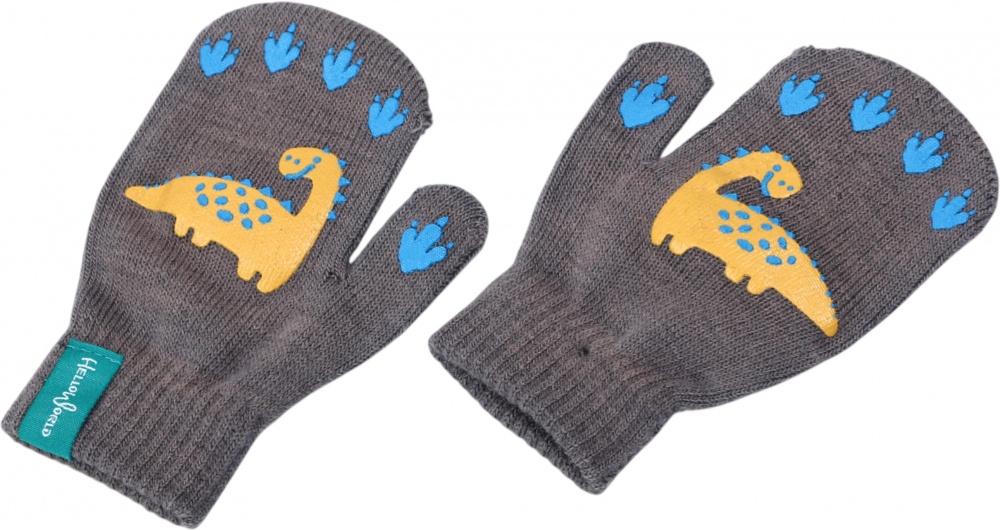 Рукавицы HW для девочек р.10-12 /серый