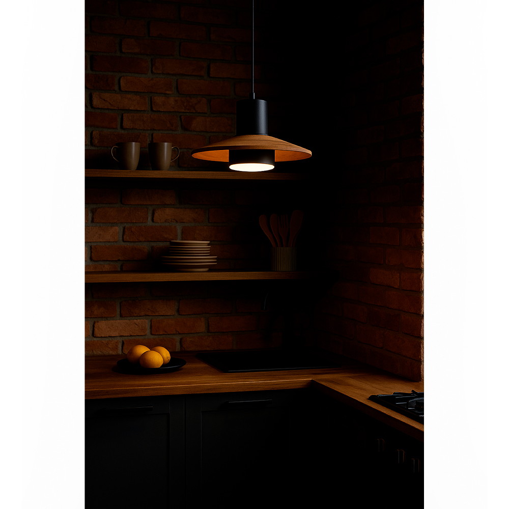 Світильник підвісний LIGHT SET KALUSH 1xGX53 чорний/дерево