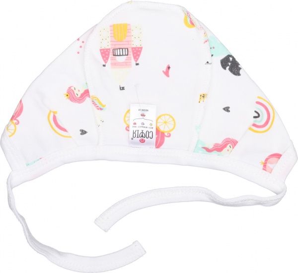 Чепчик детский ТМ Софія р.38 белый с розовым 224138