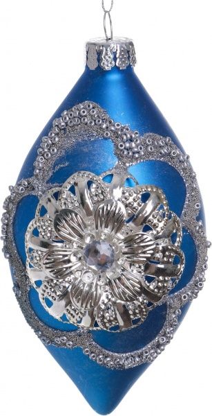 Елочная игрушка Сосулька с цветком 13,5 см 