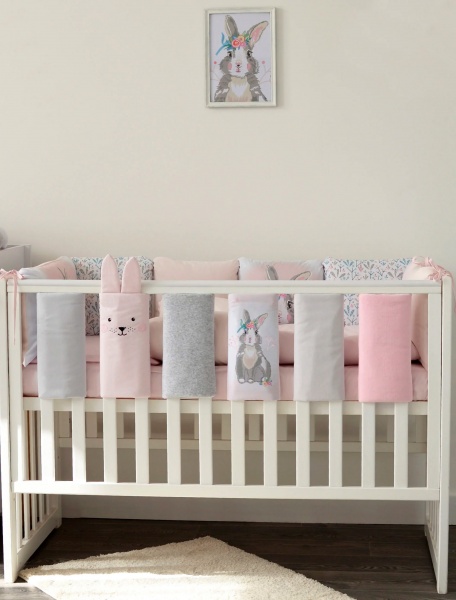 Захист на дитяче ліжко Summer Bunny pink Baby Veres в асортименті 