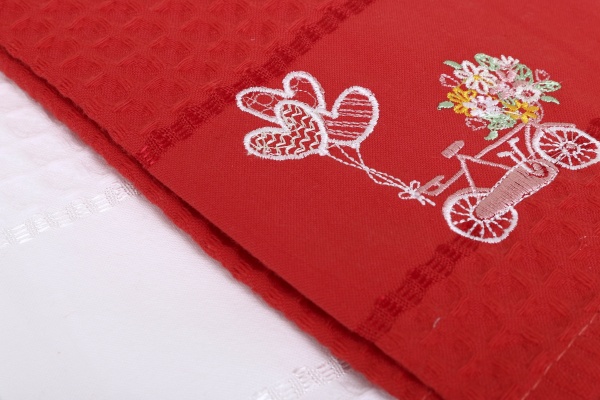 Набір рушників вафельних з вишивкою Все буде добре (1 шт.) + без вишивки (1 шт.) різнокольоровий La Nuit 