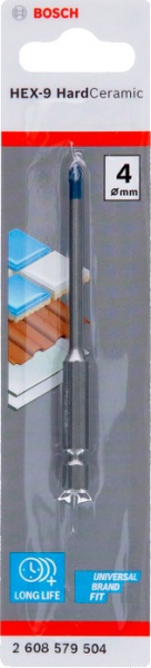 Сверло для плитки Bosch HEX-9 HardCeramic 4x90 мм 1 шт. 2608579504