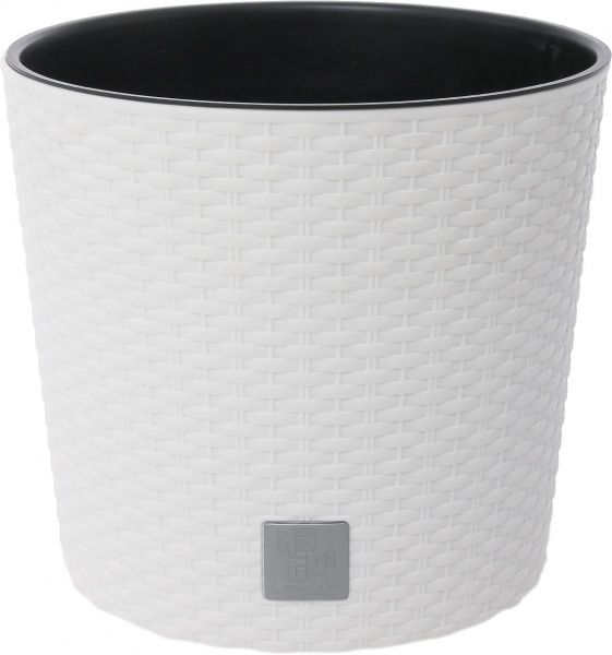 Горщик пластиковий Prosperplast Rato round 2 в 1 круглий 3,4л білий (79566-449) 