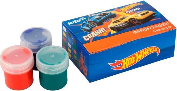 Фарба гуашева 6 кольорів, по 20 мл., Hot Wheels, HW17-062 Hot Wheels