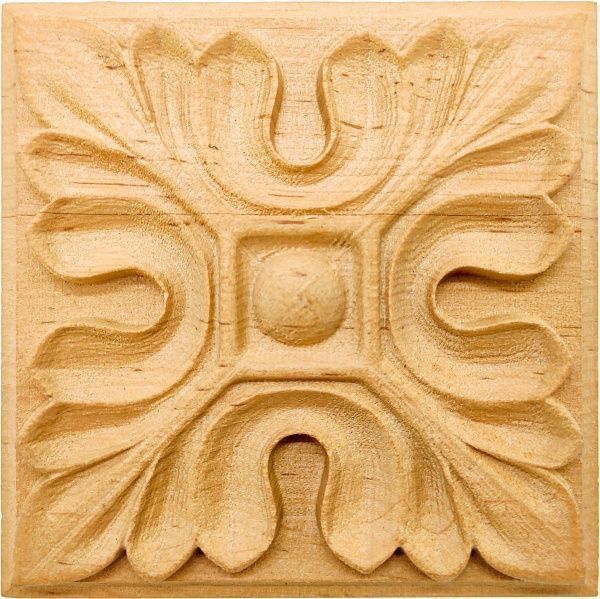 Декоративна панель дерев'яна розетка 1 шт, RZ.03.90, 90х90x10 мм 