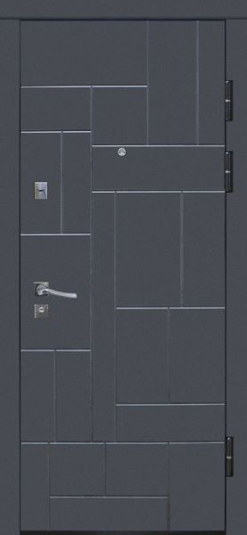 Дверь входная TM Riccardi Urban 2-A MS графит матовый / дуб bianco line 2050x960мм правая