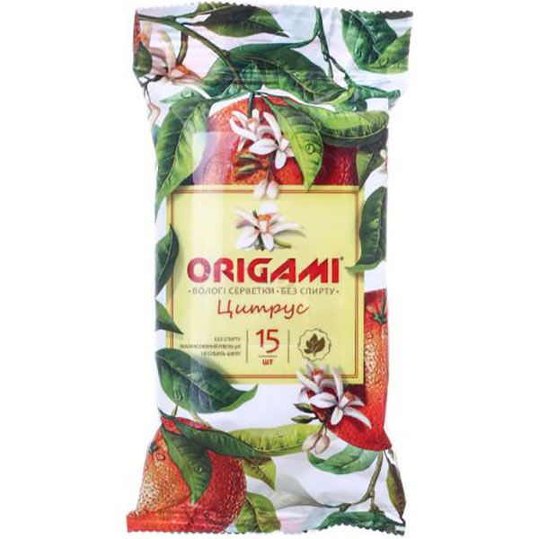 Влажные салфетки Origami Цитрус 15 шт.