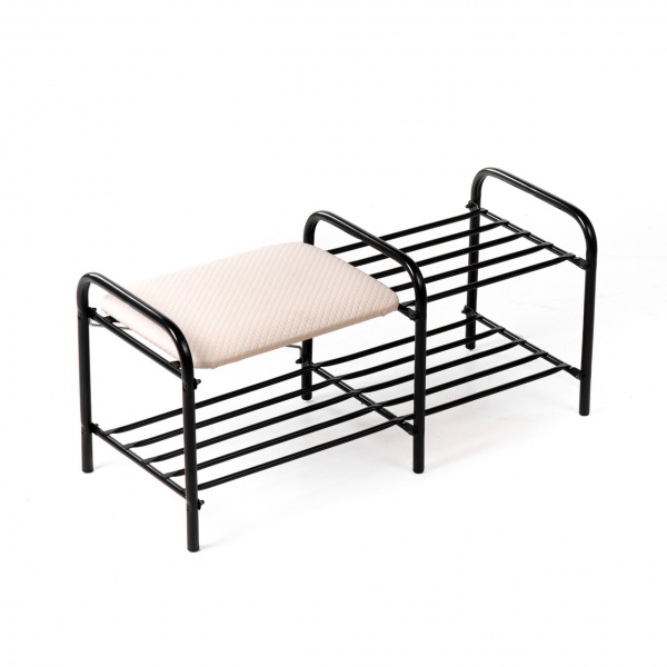 Подставка для обуви Люкс 2-уровневая металл 330x790x360 мм / черный 