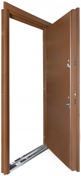 Дверь входная Булат Elegant 703 Metalic Wood - коричневая коричневый 2050x950 мм правая