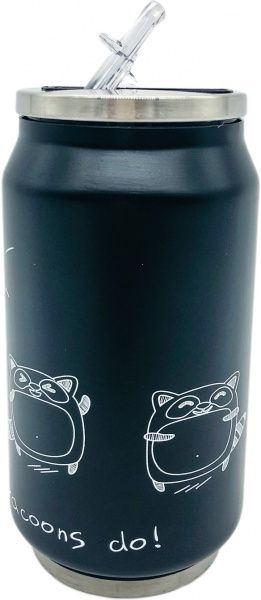 Термочашка Barrel Raccoons 300 мл черная Flamberg