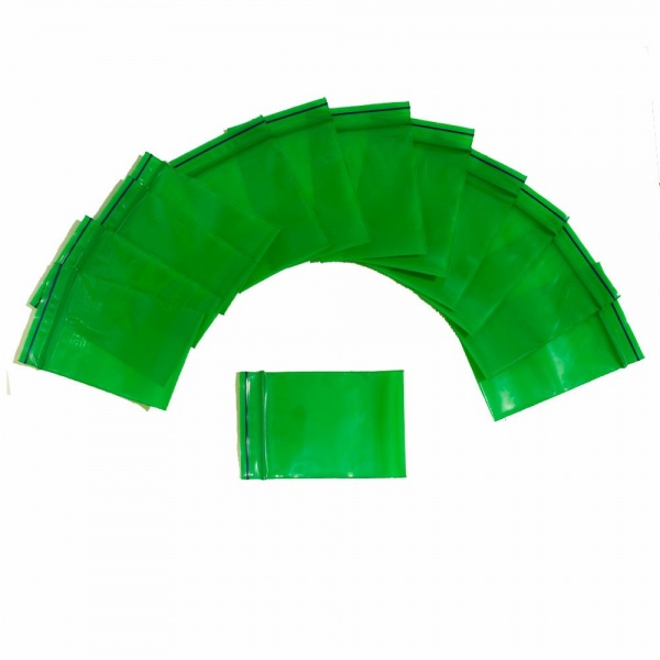 Пакет со струнным замком Zip-Lock (55 мкм) зеленый 40x60 мм 100 шт.