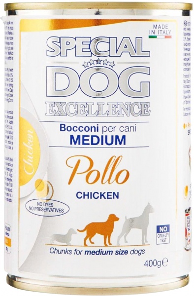 Корм вологий для дорослих собак на всіх стадіях життя для середніх порід Monge SDE DoG Medium Adult з куркою