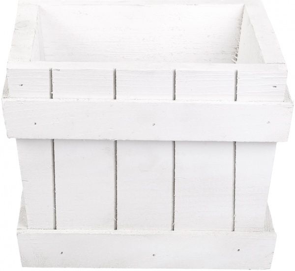 Кашпо деревянное Elsa Maxi квадратный 6,8л белый (der-2 біл) 