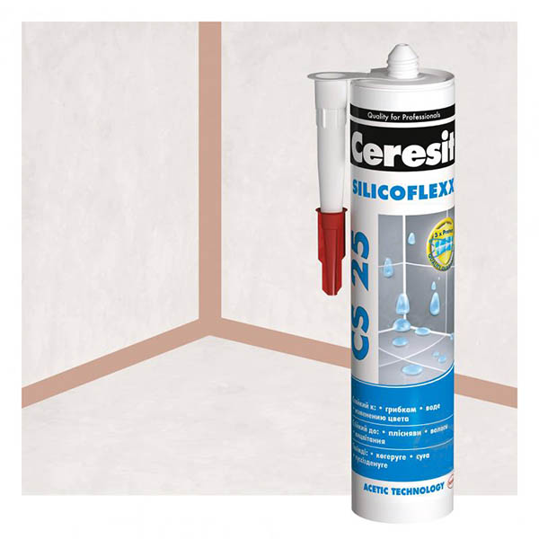 Герметик силіконовий Ceresit CS 25 SILICOFLEXX карамель 280 мл
