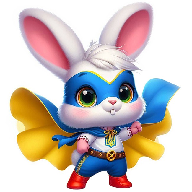 Набор со стразами (наклейка) Зайка-защитник 10x10 см GoToArt