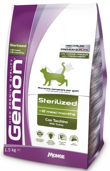 Корм GEMON Cat Sterilised з індичкою 1,5 кг