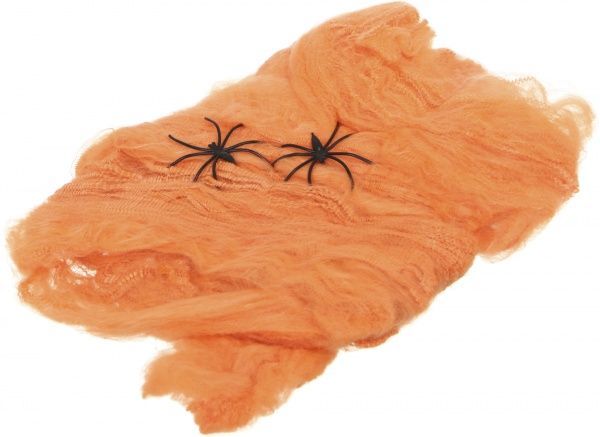 Підвісний декор Fun Павутина помаранчева з двома павуками 20 г YES
