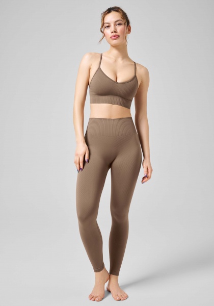 Лосины Casall SEAMLESS GRAPHICAL RIB HIGH WAIST TIGHTS 22610-446 р.S коричневый