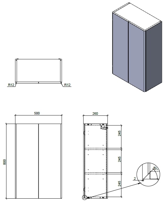 Шкаф подвесной Aqua Rodos LEO (белый глянец) 50 см