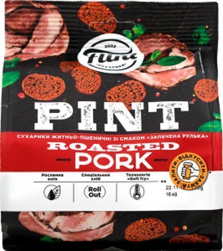 Сухарики Flint ржано-пшеничные “Запеченная рулька” 110 г (Pint) 