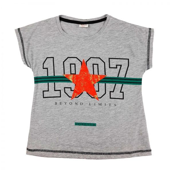 Футболка для дівчинки AKKU з зіркою р.146 сірий 9028 