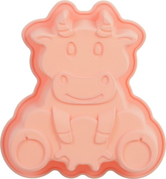 Форма для випічки кексів Корівка 19х25х4,5 см персикова Flamberg Smart Kitchen