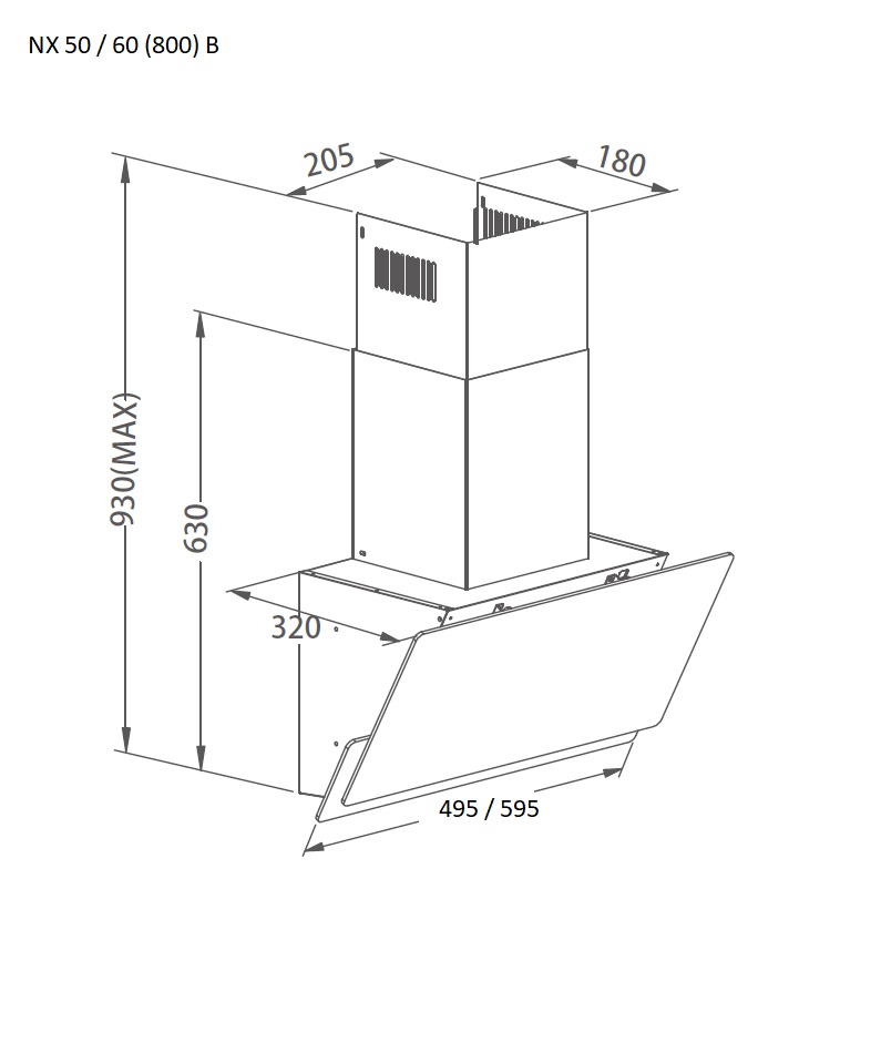 Витяжка Pyramida NX 60 (800) B GWH