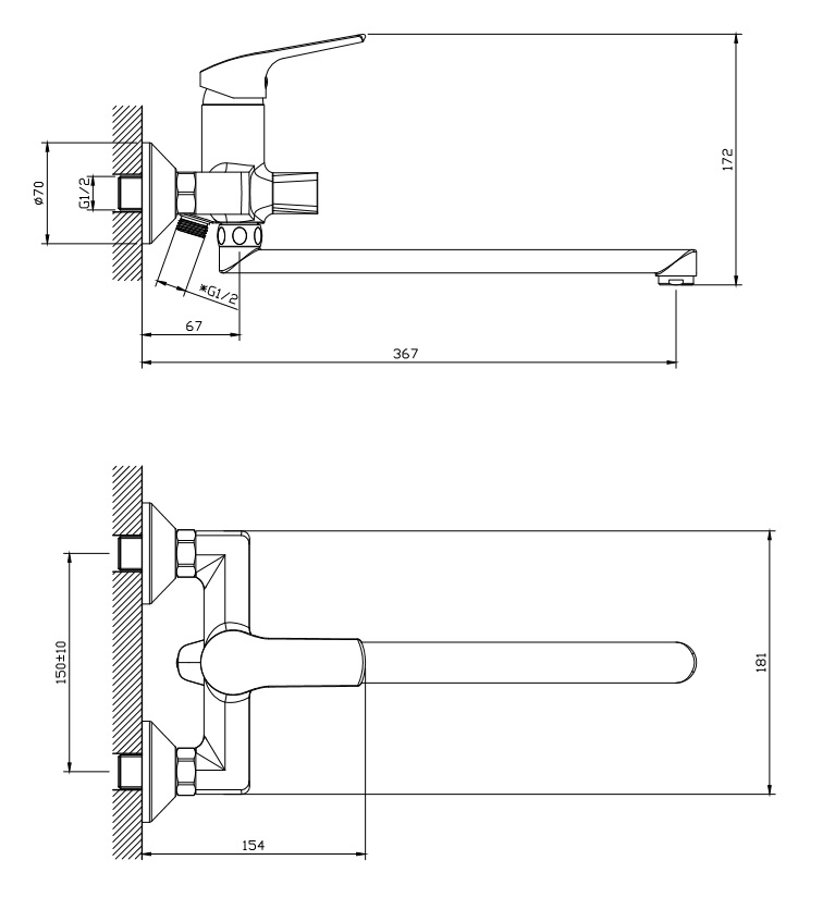 Смеситель для ванны/душа Koller Pool Twist