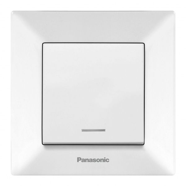 Выключатель одноклавишный Panasonic Arkedia Slim с подсветкой 10 А 250В белый 480100192