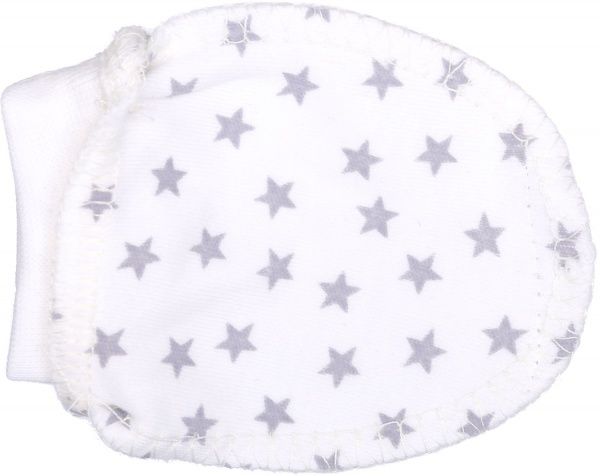 Перчатки Bambinelli 0-3 месяца серая звездочка белый с серым 