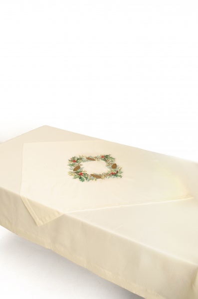 Дорожка на стол Омела 353-21/00 90x90 см бежевый 