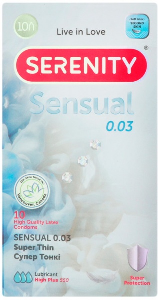 Презервативы SERENITY Sensual 0,03 Super Trin 10 шт.
