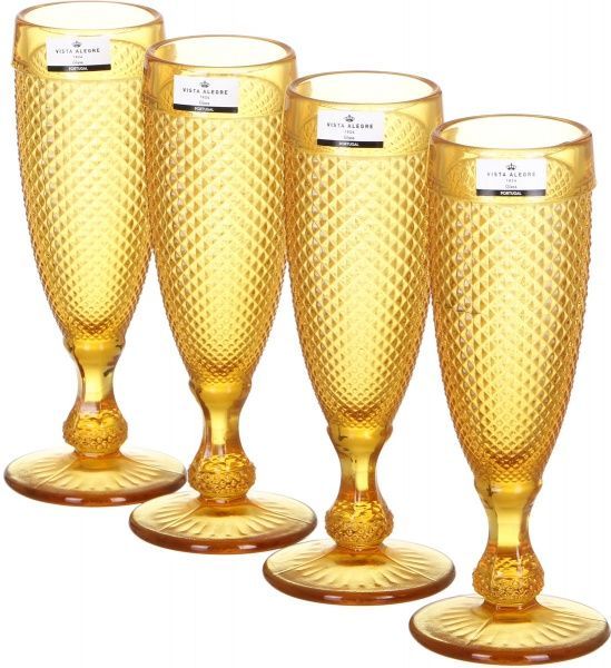 Набір бокалів для шампанського Bicos Cinza янтарний 190 мл 4 шт. 49000087 Vista Alegre