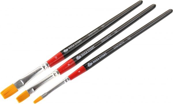 Набор кистей 3 синтетика плоская, 3 шт. ROSA 