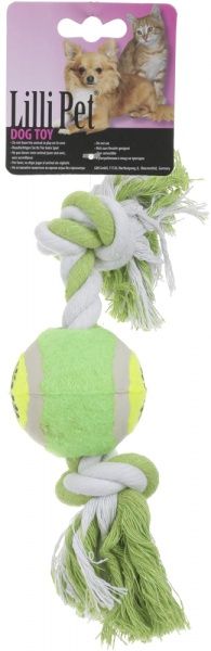 Игрушка для собак Lilli Pet Канат с узлами и теннисный мяч 26 см
