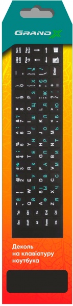 Наліпки на клавіатуру Grand-X (GXTPOW) 60 keys Cyrillic GXTPOW orange 