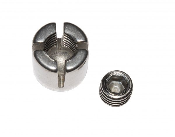 Затискач для троса цилиндрический крестовый нерж А4 4 мм