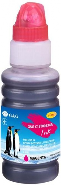 Чорнило G&G для Epson L3100 L3101 L3110 L3150 L3151 L1110 L3156 L3160 L5190 G&G-C13T00S34A magenta — фото 1