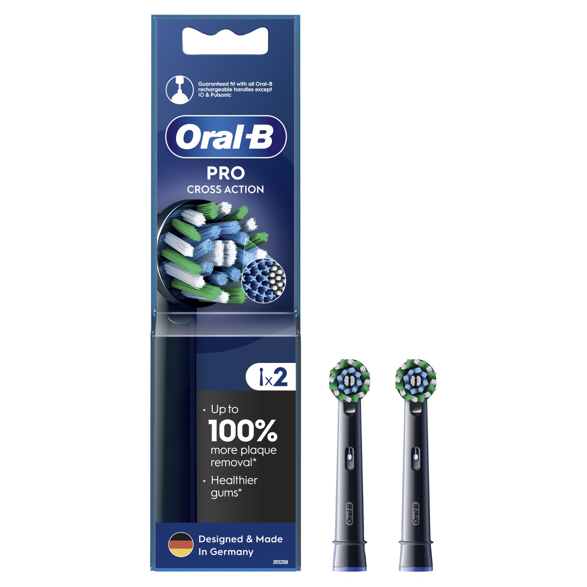 Насадки для электрической зубной щетки Oral-B Pro Cross Action Черные 2 шт — фото 1