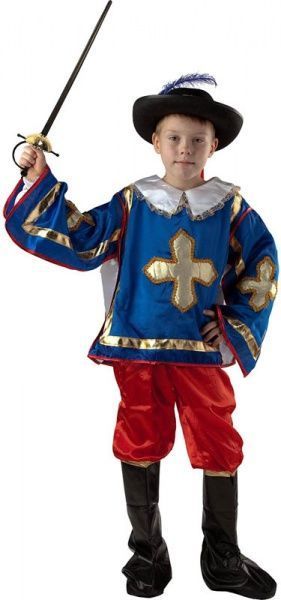 Костюм карнавальний КАРНАВАЛІЯ Мушкетер р.110 синій червоний 85221 