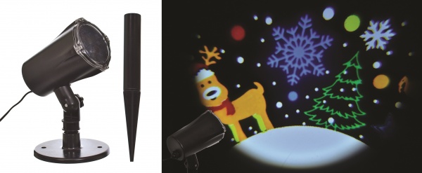 Декорація LED-проектор Новорічна сцена IP44 різнокольоровий E-395282 