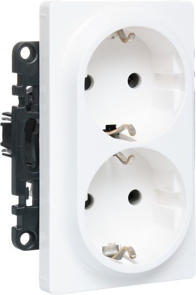 Розетка двойная с заземлением Legrand Life без шторок белый 753127