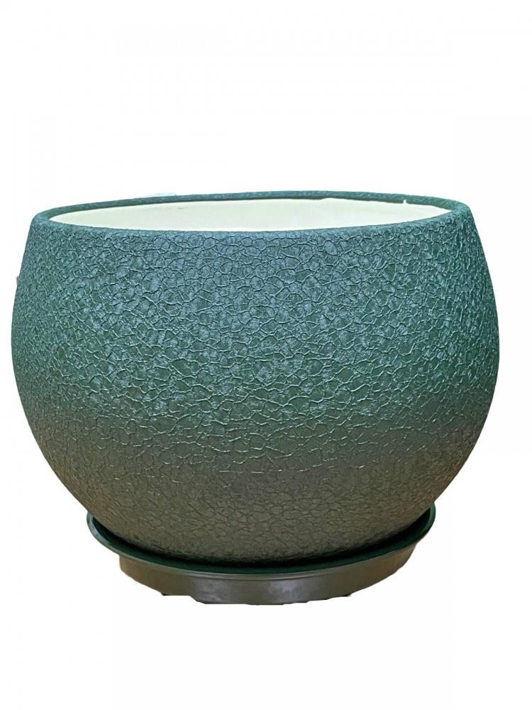 Горщик керамічний Куля круглий 9 л хакі (037-0-208)