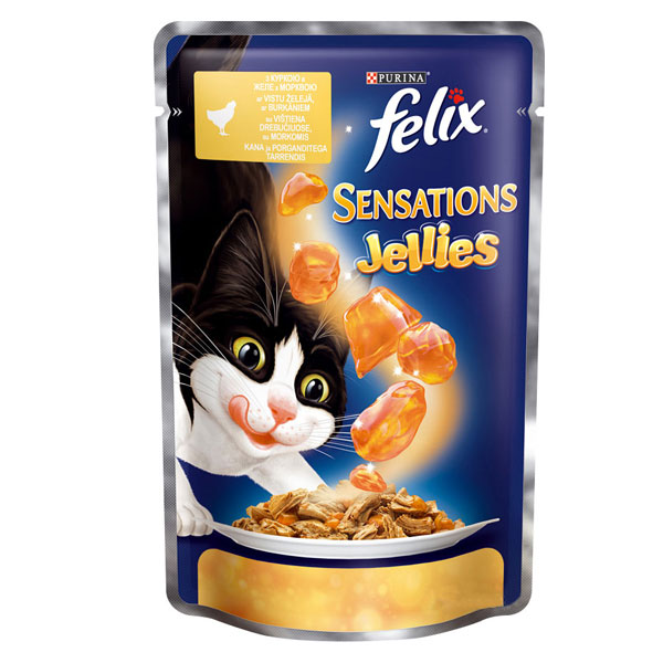 Корм Purina Felix Sensations з куркою та морквою 100 г