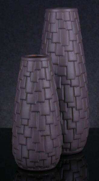 Ваза керамическая коричневая Roof 13х36 см