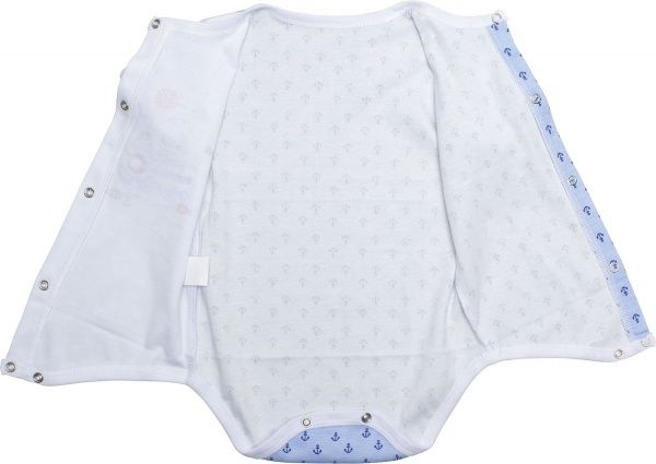 Боди Маленькие люди 207-125 (РИБ) якоря р.74 белый с принтом 