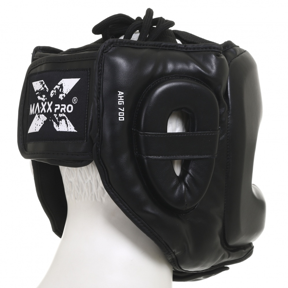 Шлем боксерский MaxxPro р. M AHG-700 Black/White vynil M черный