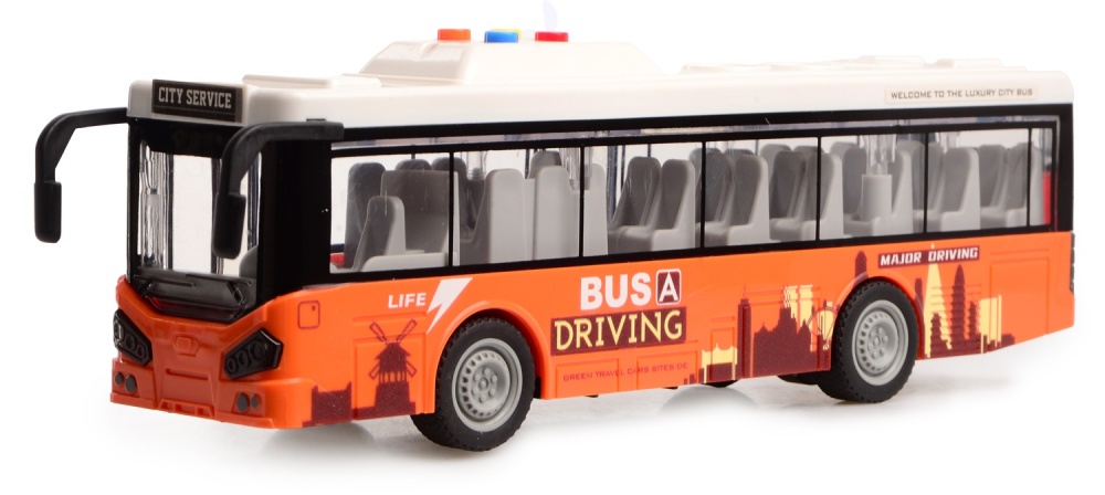 Автобус CARS S помаранчевий 1:16 (інерція, звук, світло, двері відчиняються) 1:16 CJ-4073621